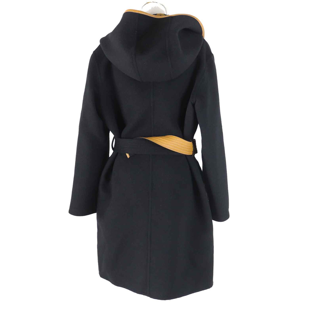 Excellent LOUIS VUITTON coat Giant Monogram Hooded Wrap wool Women 38