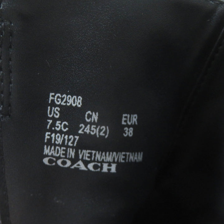 Excellent COACH Ankle boots Metal logo, side zip, chunky heel black leather