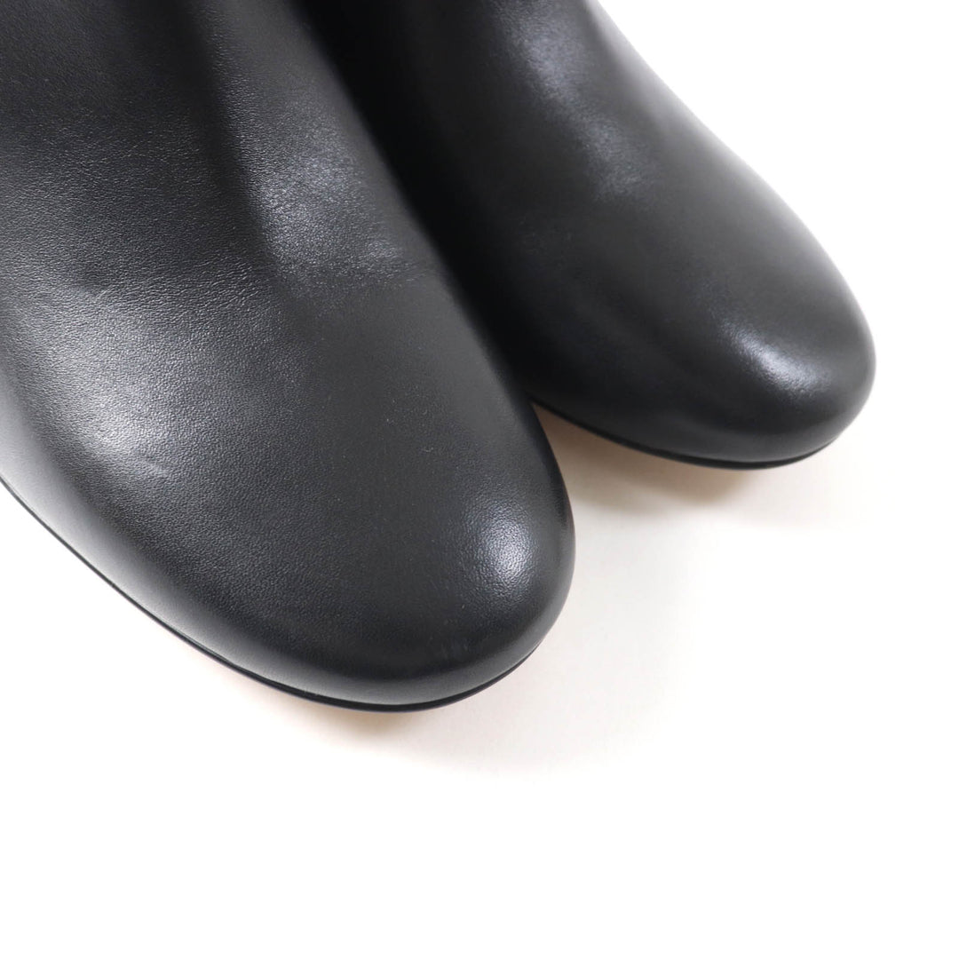 Excellent COACH Ankle boots Metal logo, side zip, chunky heel black leather