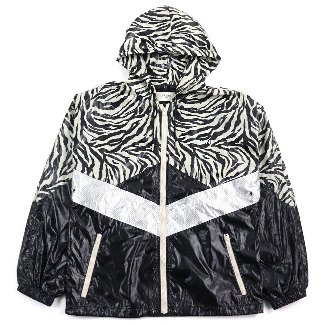 Excellent CELINE Jacket Zebra look loose cut coated nylon multicolor mens 46 2W537260Q