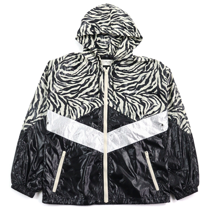 Excellent CELINE Jacket Zebra look loose cut coated nylon multicolor mens 46 2W537260Q
