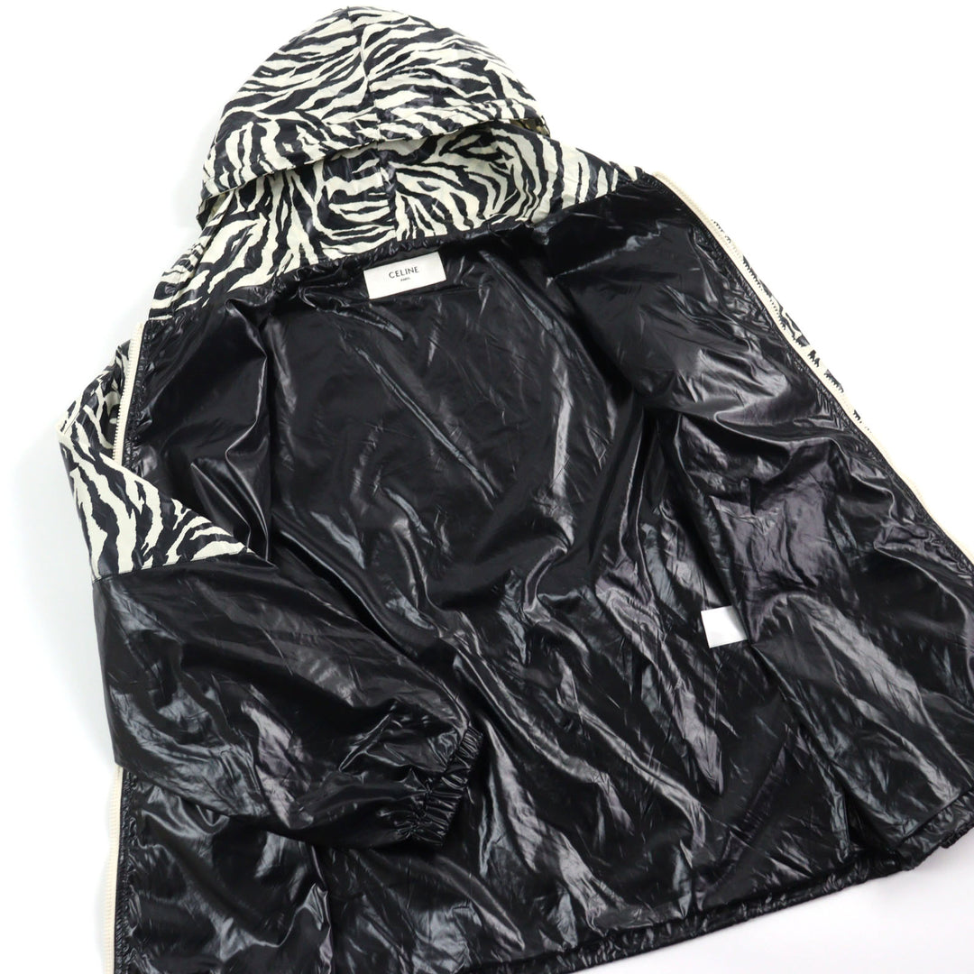 Excellent CELINE Jacket Zebra look loose cut coated nylon multicolor mens 46 2W537260Q