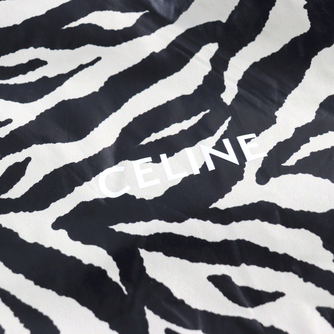 Excellent CELINE Jacket Zebra look loose cut coated nylon multicolor mens 46