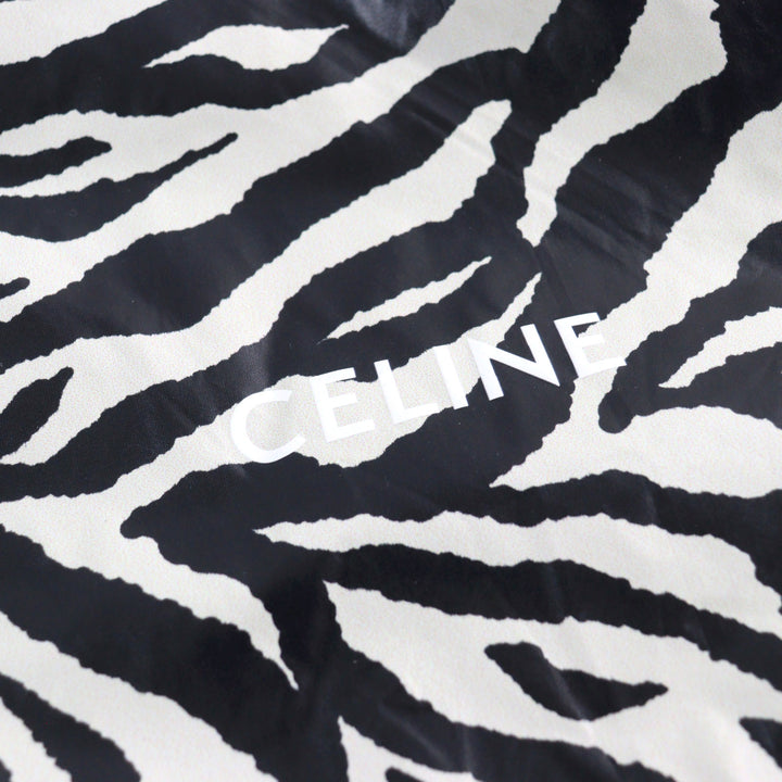 Excellent CELINE Jacket Zebra look loose cut coated nylon multicolor mens 46