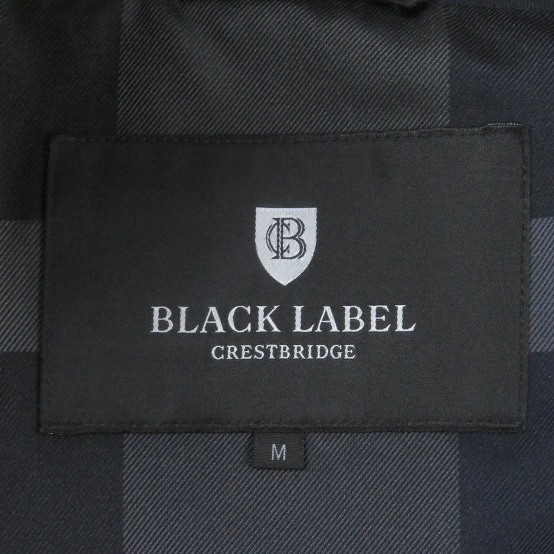 Excellent BLACK LABELCRESTBRIDGE hoodie Material switching soccer ground check pattern blouson Navy polyester mens M