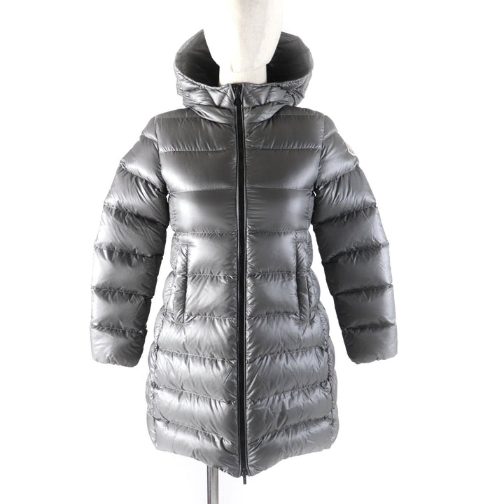 Great MONCLER down coat SUYEN Logo patch and hood ZIP UP gray polyamide (nylon) Women