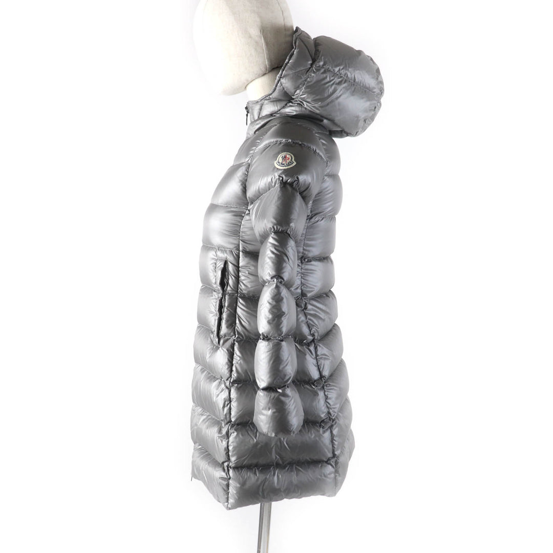 Great MONCLER down coat SUYEN Logo patch and hood ZIP UP gray polyamide (nylon) Women