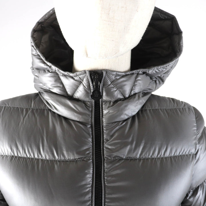Great MONCLER down coat SUYEN Logo patch and hood ZIP UP gray polyamide (nylon) Women