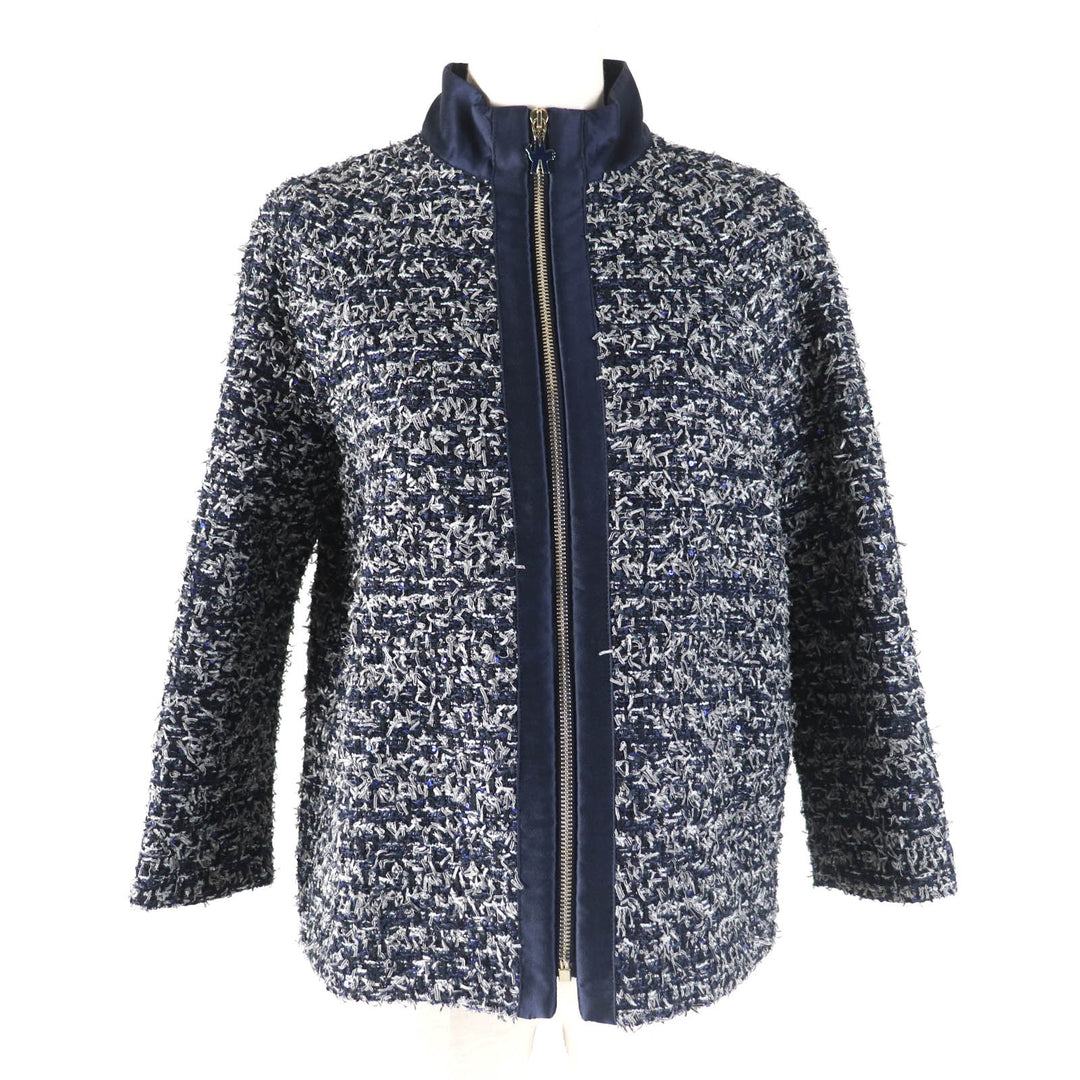 Great MONCLER GAMME ROUGE Jacket DALILA Ribbon Tweed Navy polyamide (nylon) Women 0