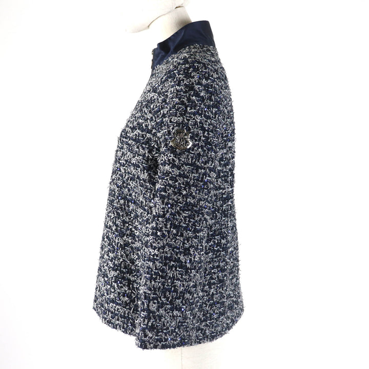 Great MONCLER GAMME ROUGE Jacket DALILA Ribbon Tweed Navy polyamide (nylon) Women 0