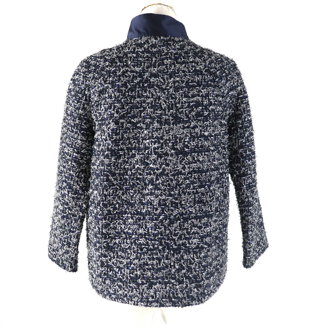 Great MONCLER GAMME ROUGE Jacket DALILA Ribbon Tweed Navy polyamide (nylon) Women 0