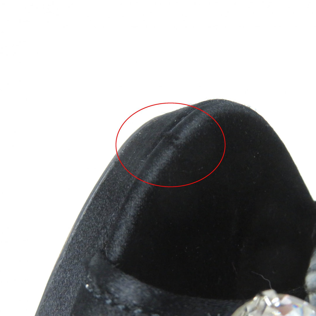 Great MIUMIU pumps Open toe with crystal jewels black Satin Women 37