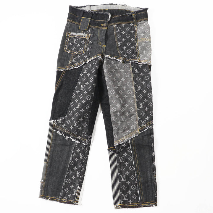 LOUIS VUITTON Denim pants Rare Indigo Blue Gray Women 34 07Stainless Steel