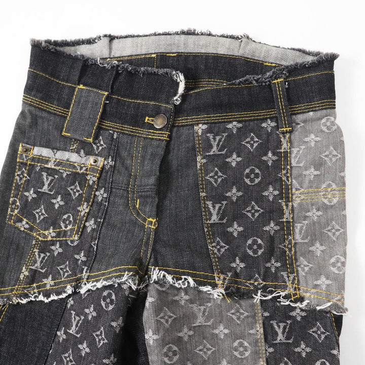 LOUIS VUITTON Denim pants Rare Indigo Blue Gray Women 34 07Stainless Steel