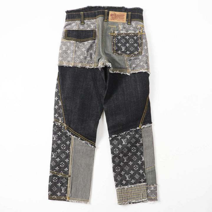 LOUIS VUITTON Denim pants Rare Indigo Blue Gray Women 34 07Stainless Steel