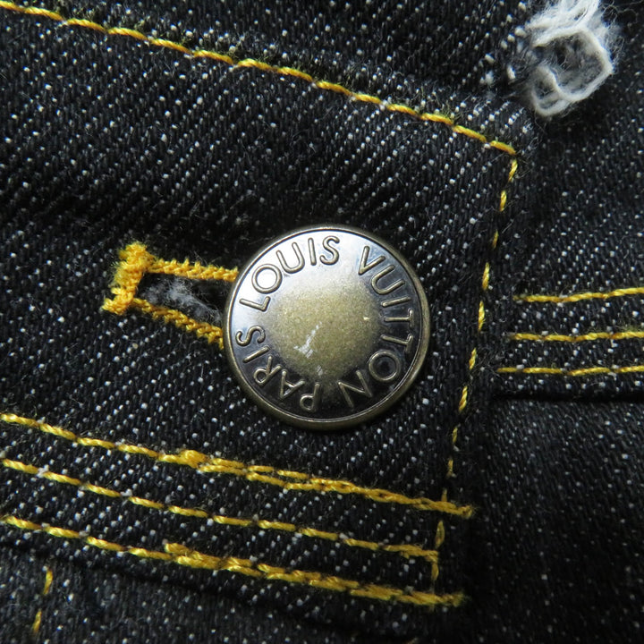 LOUIS VUITTON Denim pants Rare Indigo Blue Gray Women 34 07Stainless Steel
