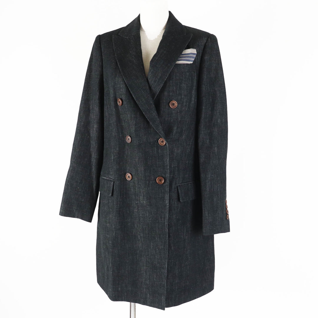 Excellent Brunello Cucinelli coat Double-breasted denim jacket Women 42