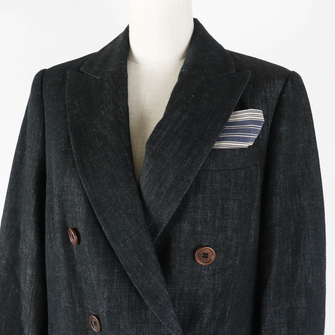 Excellent Brunello Cucinelli coat Double-breasted denim jacket Women 42