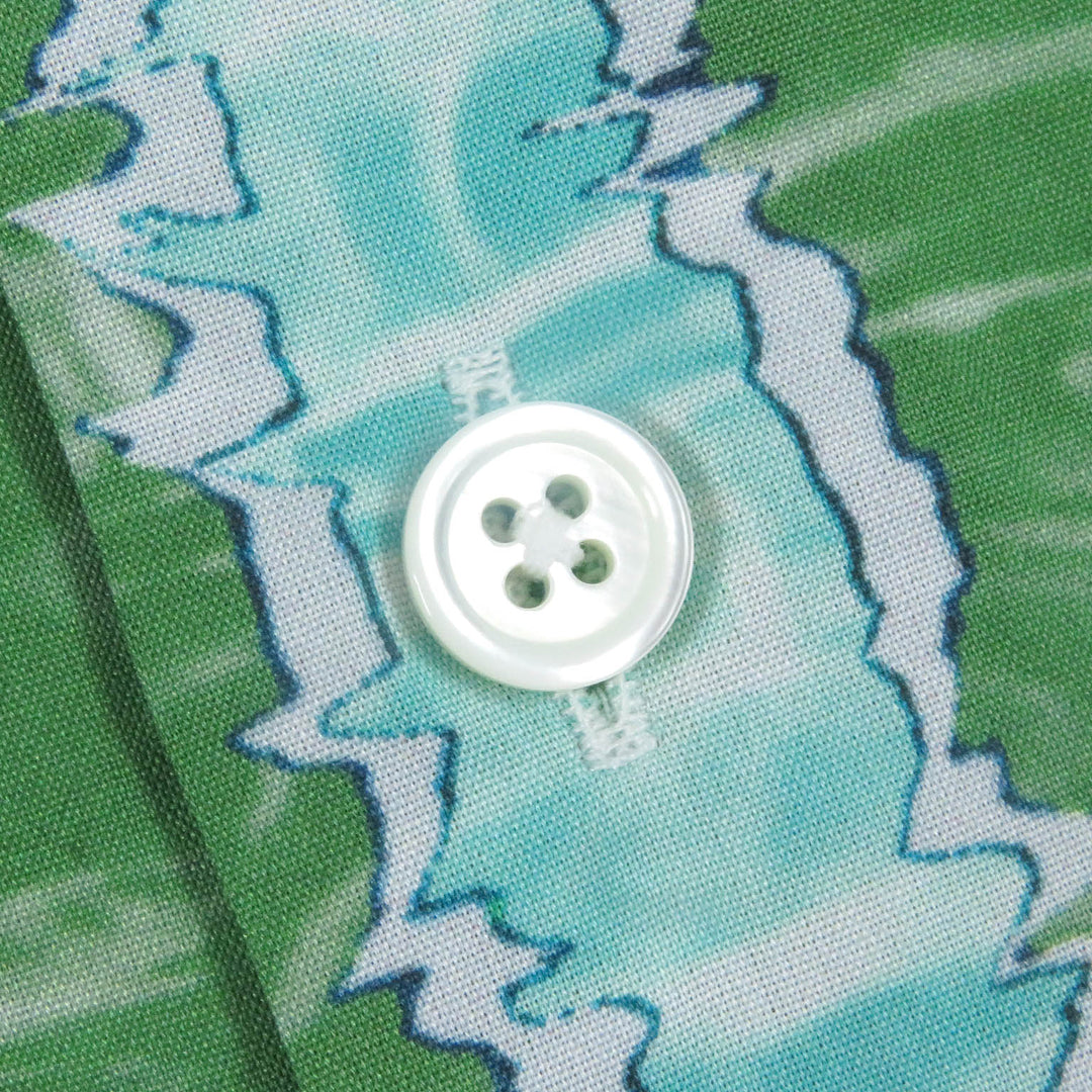Excellent HERMES Long sleeve shirt Sleeve Serie Buttons Blue cotton mens 38
