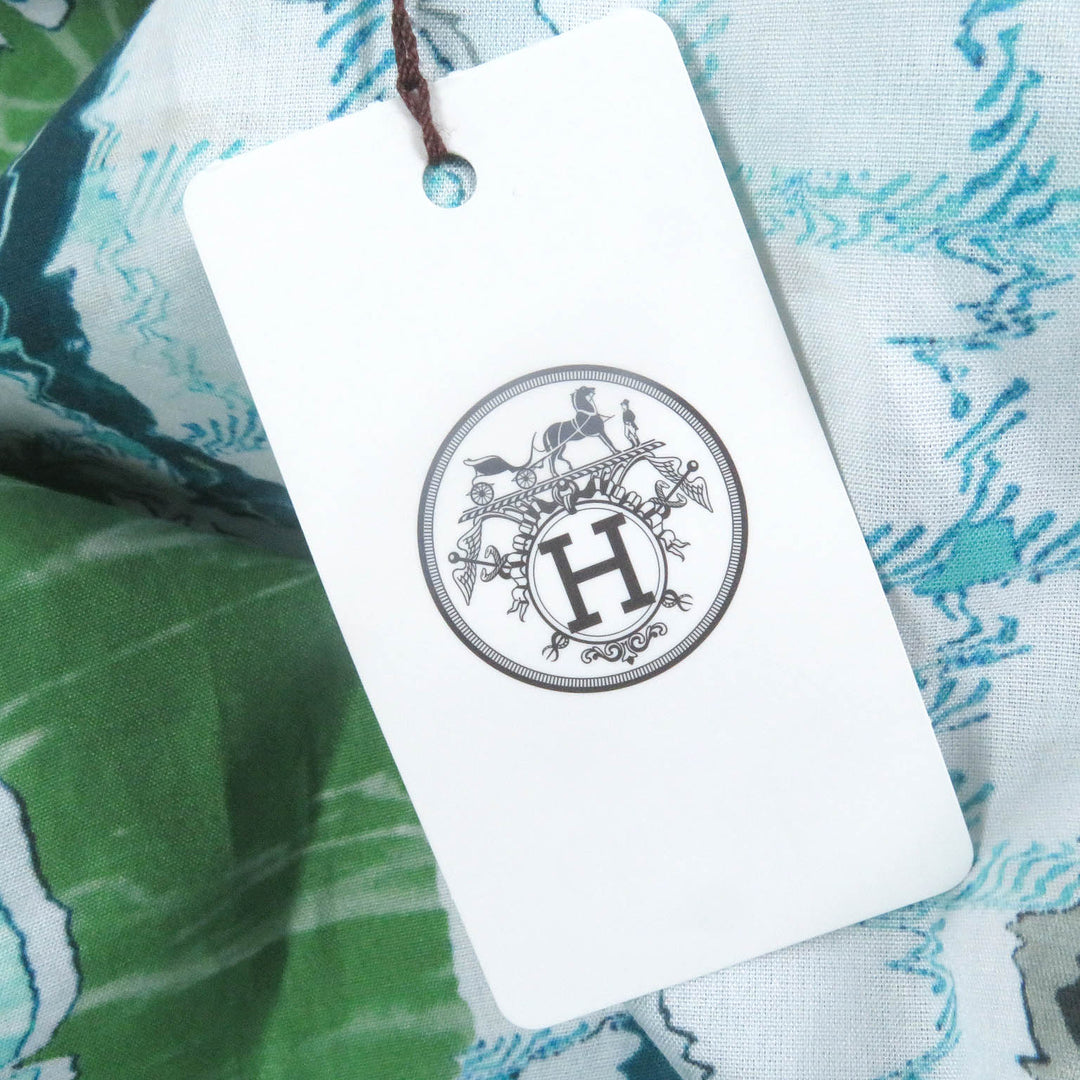 Excellent HERMES Long sleeve shirt Sleeve Serie Buttons Blue cotton mens 38