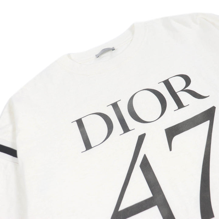 Great DIOR Short sleeve T-shirt Distressed slub cotton jersey mens S 413J640A0849
