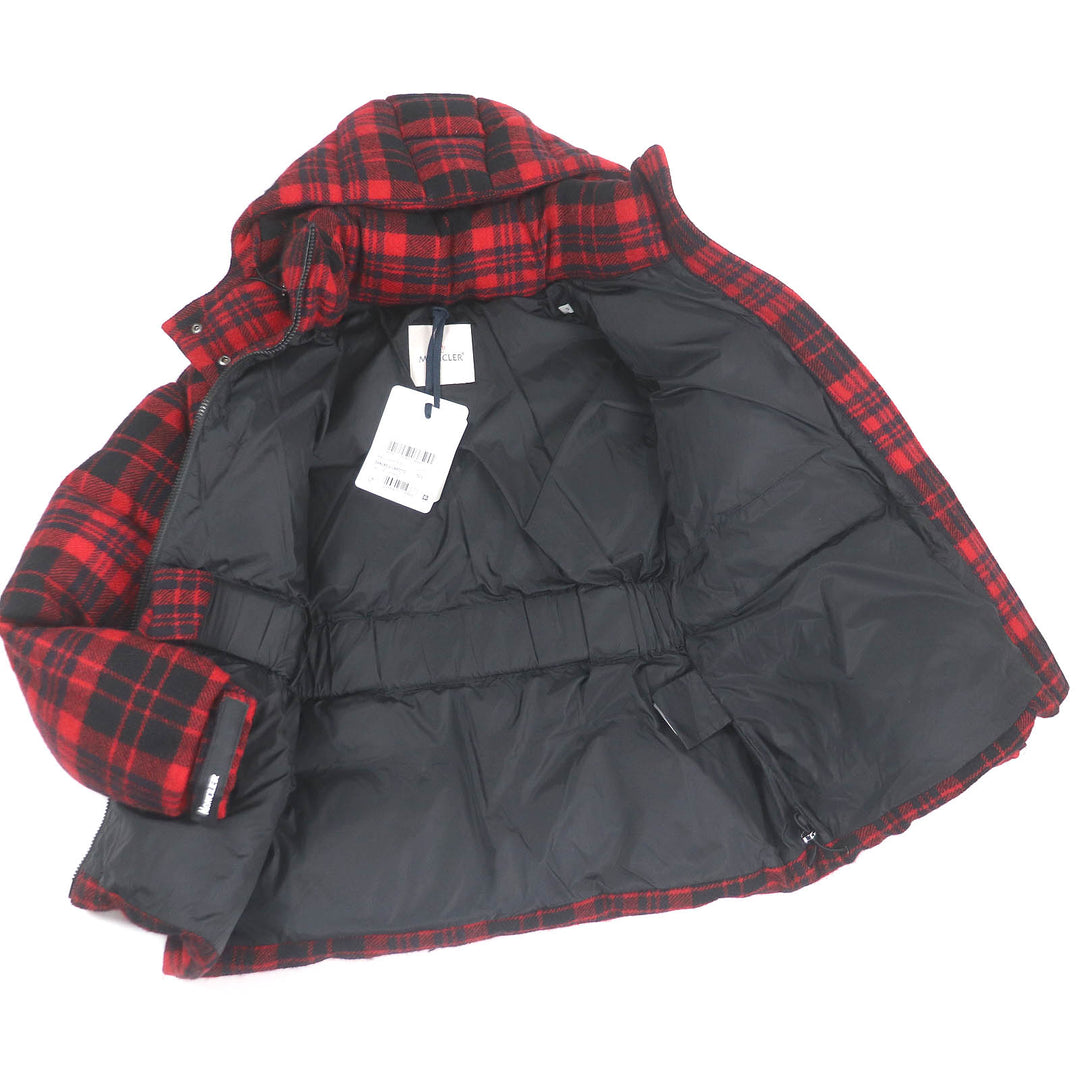 Excellent MONCLER Down jacket DANUBE GIUBBOTTO Check Pattern Red black 0
