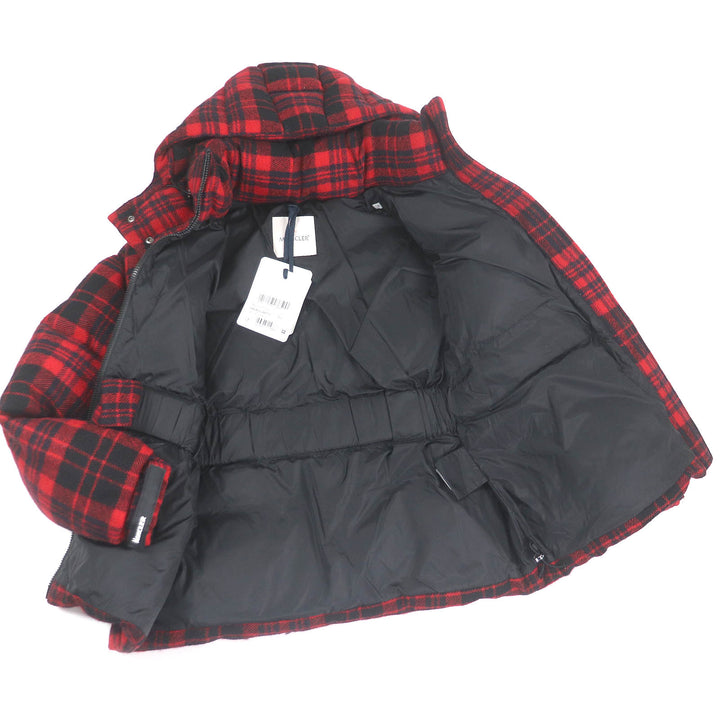 Excellent MONCLER Down jacket DANUBE GIUBBOTTO Check Pattern Red black 0