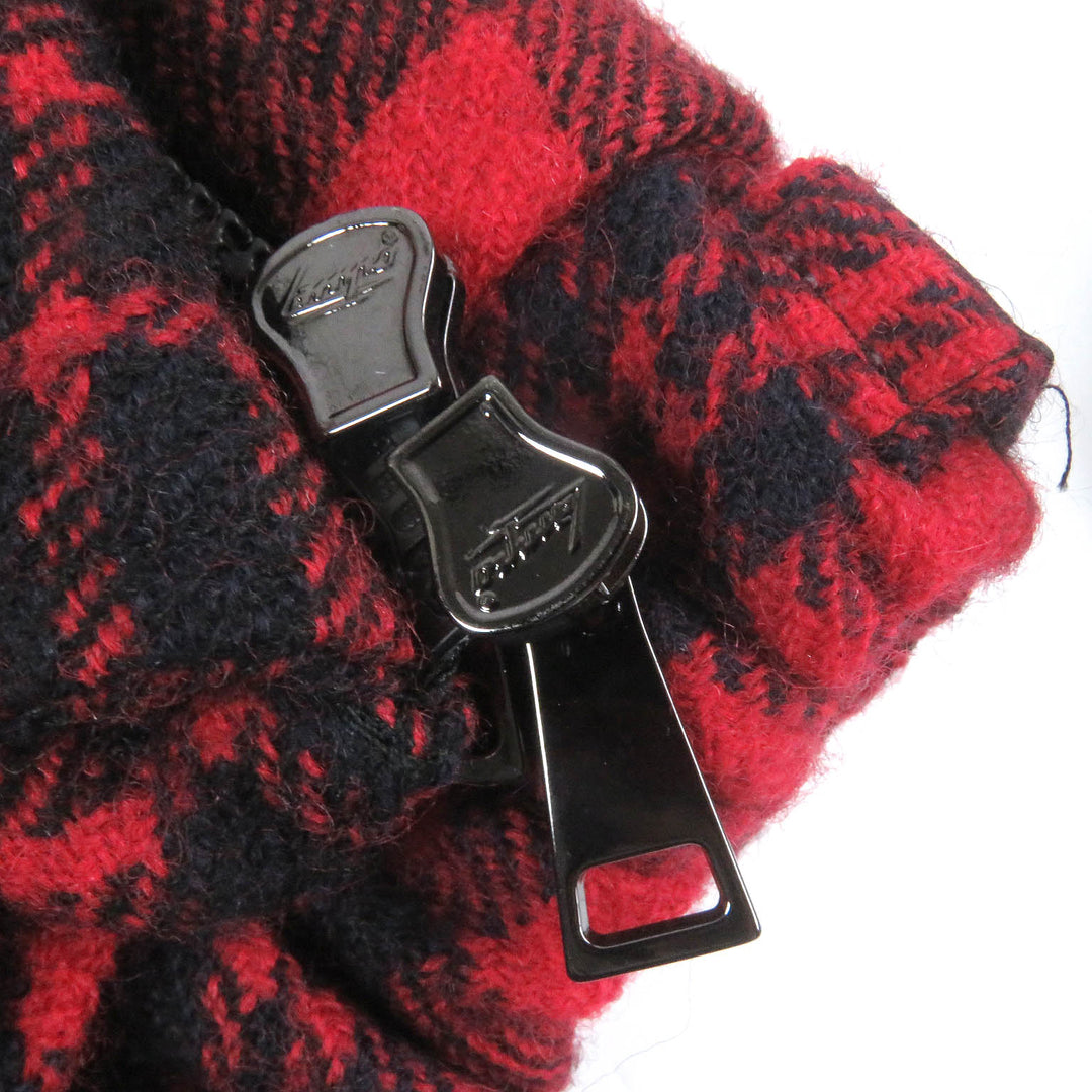Excellent MONCLER Down jacket DANUBE GIUBBOTTO Check Pattern Red black 0