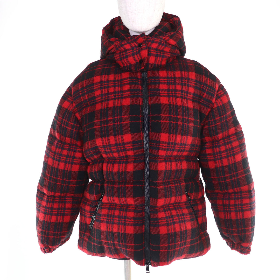 Excellent MONCLER Down jacket DANUBE GIUBBOTTO Check Pattern Red black 0