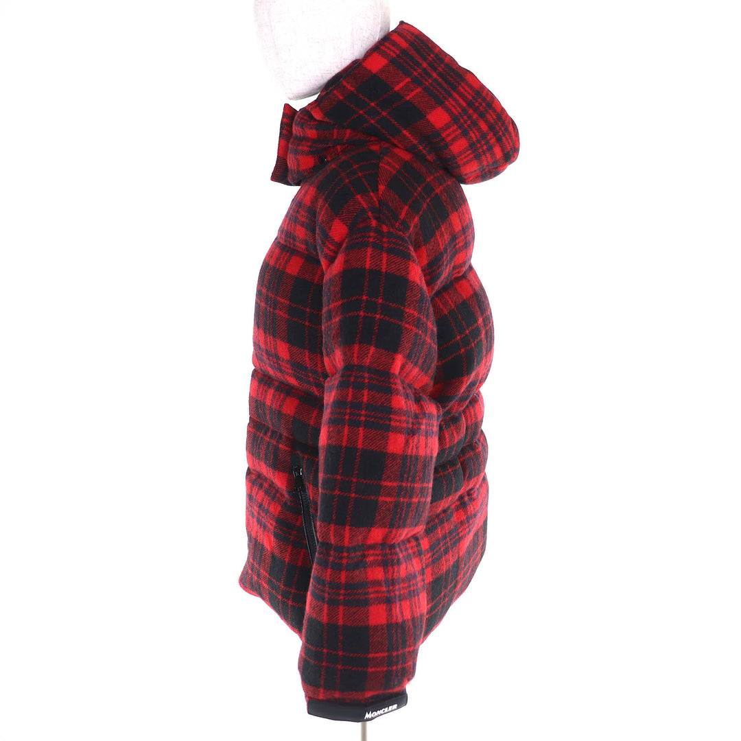 Excellent MONCLER Down jacket DANUBE GIUBBOTTO Check Pattern Red black 0