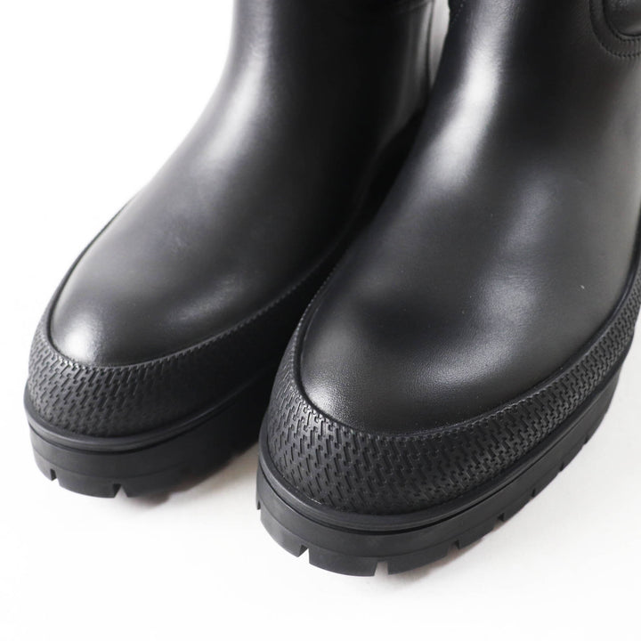 Excellent HERMES boots Fuji Ex Libris quilted with patches black leather Women 36.5 222048