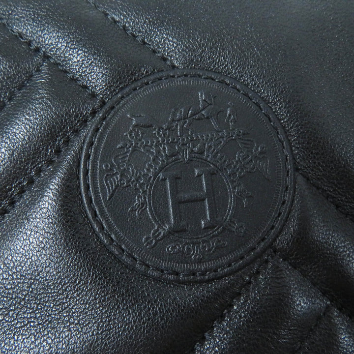 Excellent HERMES boots Fuji Ex Libris quilted with patches black leather Women 36.5 222048