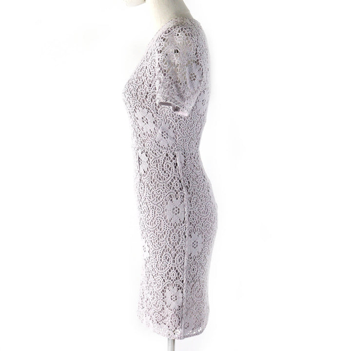 Pristine BURBERRY LONDON one piece All lace short sleeves Light gray 36 3929594