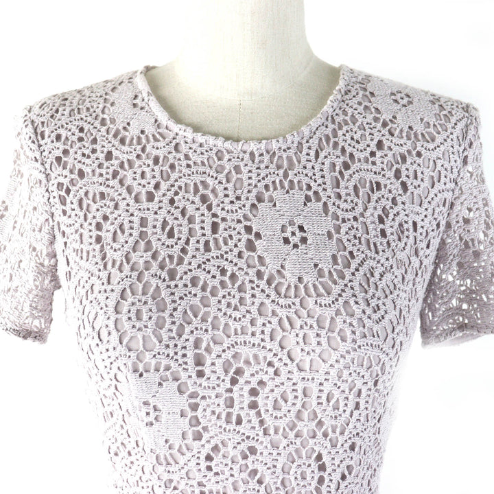 Pristine BURBERRY LONDON one piece All lace short sleeves Light gray 36 3929594