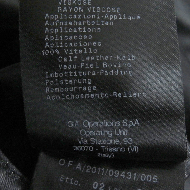 Excellent GIORGIO ARMANI coat Leather accents Velvet WZIP Hooded Dark navy Rayon mens 54