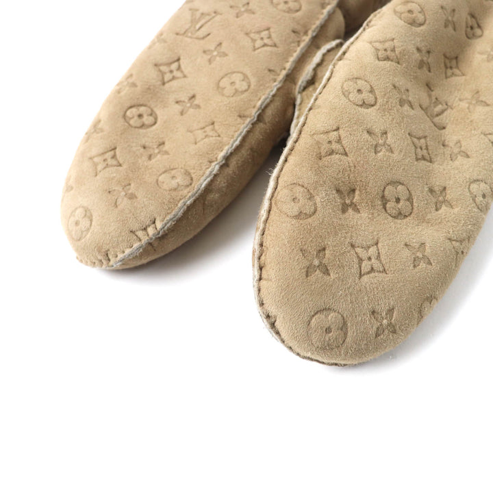 Very Good LOUIS VUITTON gloves Muff Sharlingram Mittens beige Sheep leather