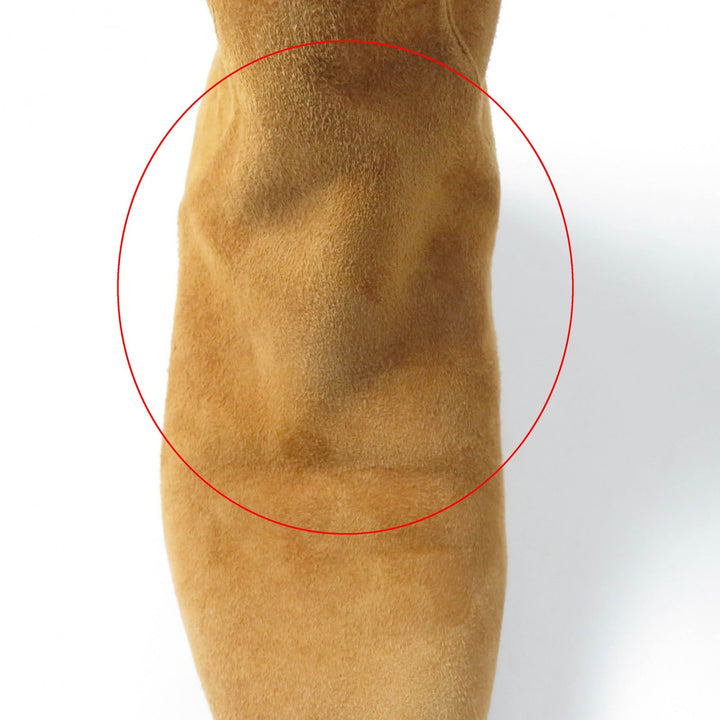Great HERMES Knee-high boots Versailles Square toe light brown Suede leather