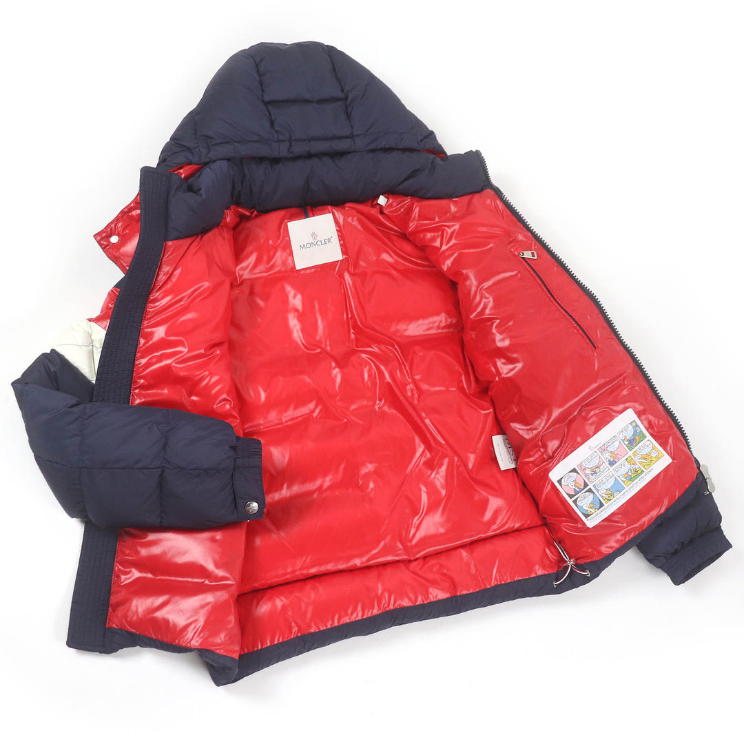 Excellent MONCLER Down jacket JANVRY GIUBBOTTO Tricolor Hooded Navy Nylon mens 0