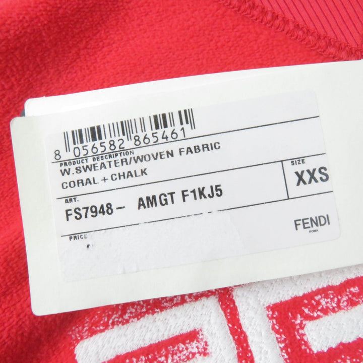 Pristine FENDI×MARC JACOBS sweat Side zip Cropped length Logo Red XXS FS7948