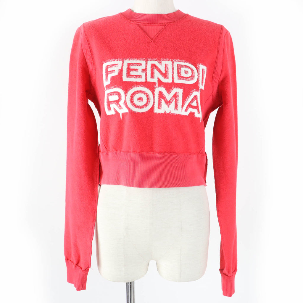 FENDI トップス Pristine FENDI×MARC JACOBS sweat Side zip Cropped length Logo Red