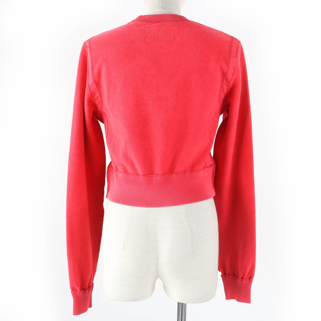 Pristine FENDI×MARC JACOBS sweat Side zip Cropped length Logo Red XXS FS7948