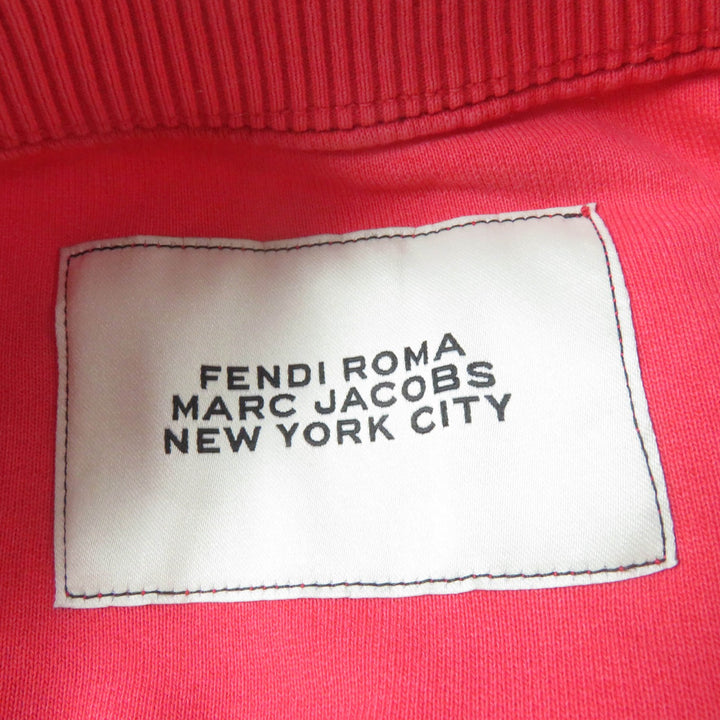 Pristine FENDI×MARC JACOBS sweat Side zip Cropped length Logo Red XXS FS7948
