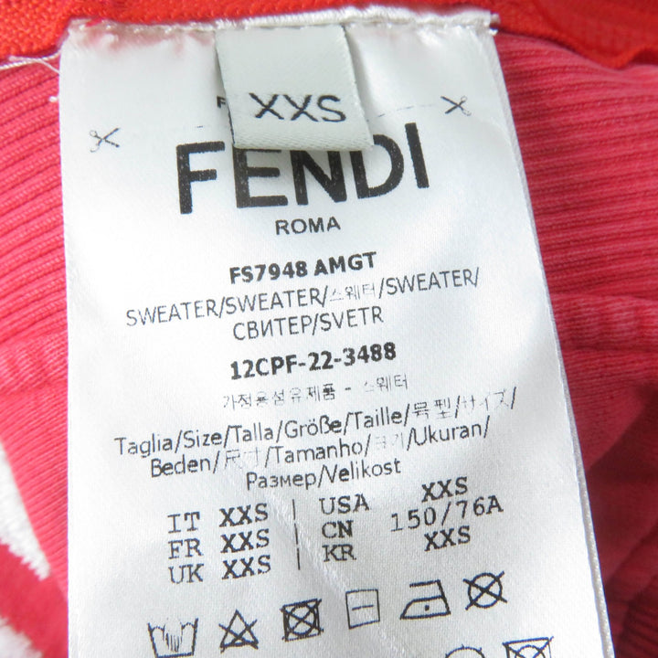 Pristine FENDI×MARC JACOBS sweat Side zip Cropped length Logo Red series Women XXS FS7948