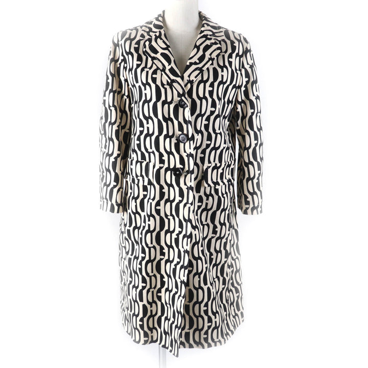 Pristine S MaxMara DESIGN FOR EASY LIVING Chester coat Overall handle Ivory cotton Women 40 912101226