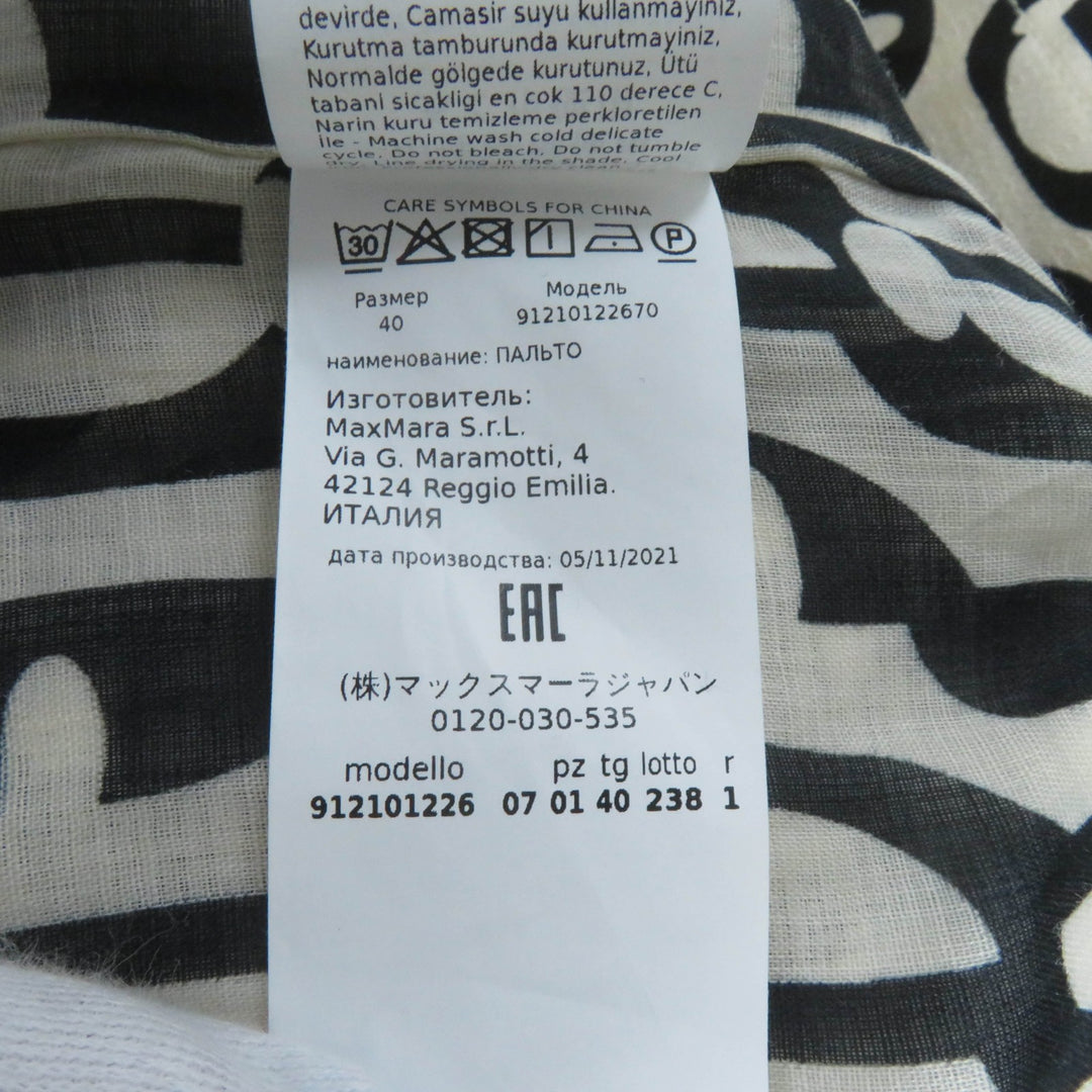 Pristine S MaxMara DESIGN FOR EASY LIVING Chester coat Overall handle Ivory cotton Women 40 912101226