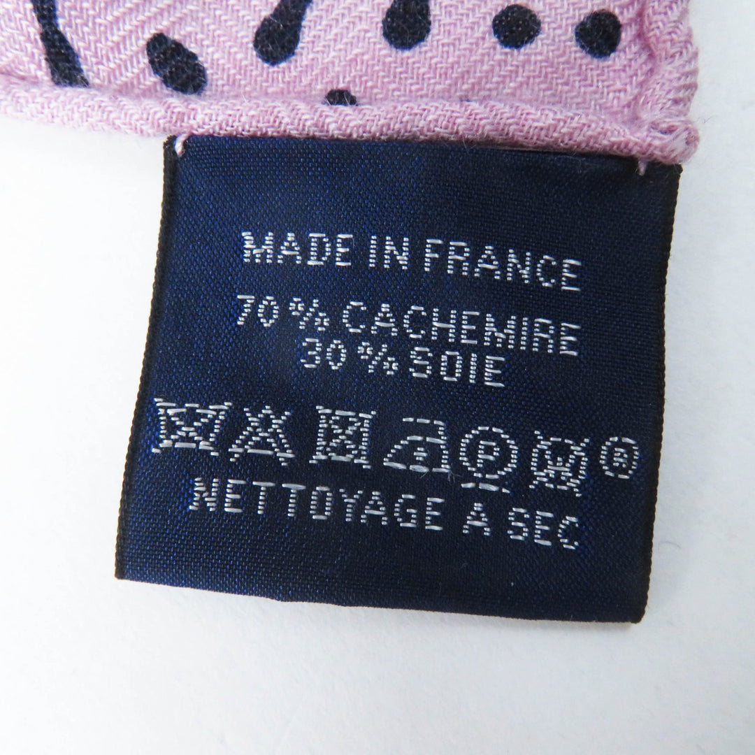 Excellent HERMES scarf CLAIR DE LUNE Large stole/ Navy pink cashmere Women
