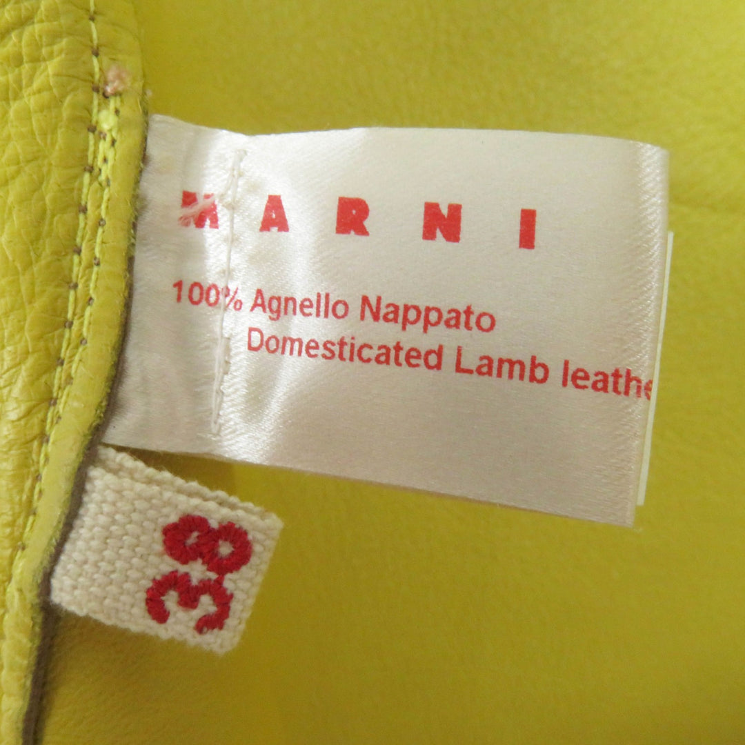 Great MARNI collarless jacket Beige yellow Sheep leather Women 38