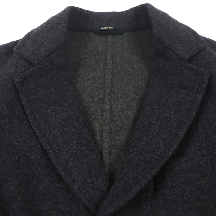 Excellent HERMES Chester coat Double Face Single Dark gray wool mens 48