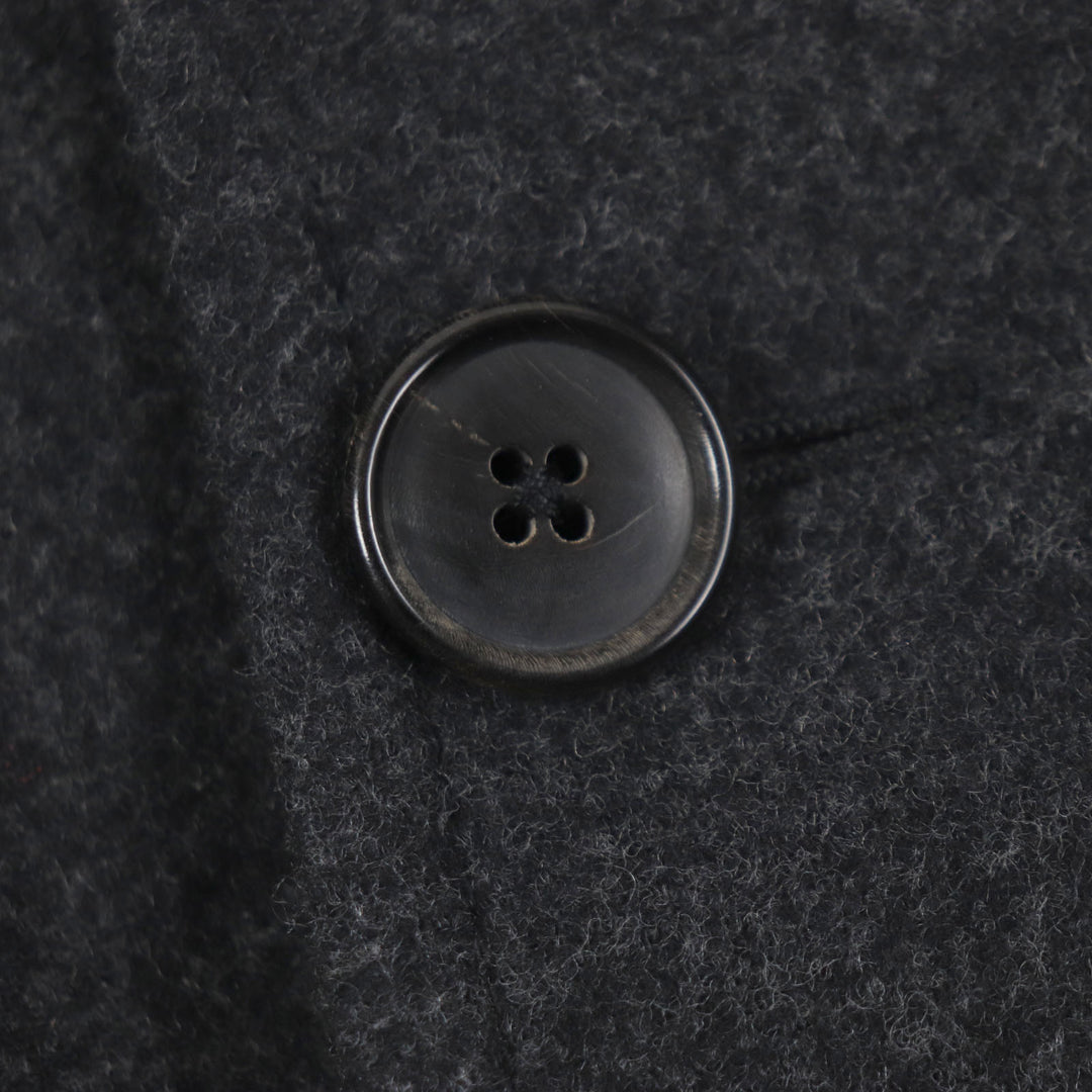 Excellent HERMES Chester coat Double Face Single Dark gray wool mens 48