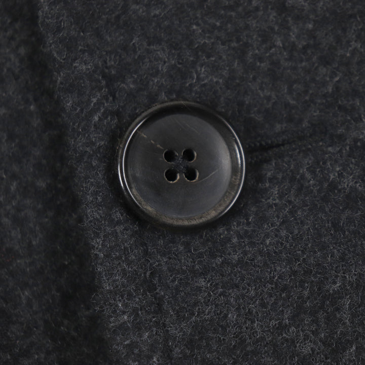 Excellent HERMES Chester coat Double Face Single Dark gray wool mens 48